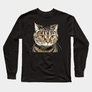 Grey Cat Long Sleeve T-Shirt